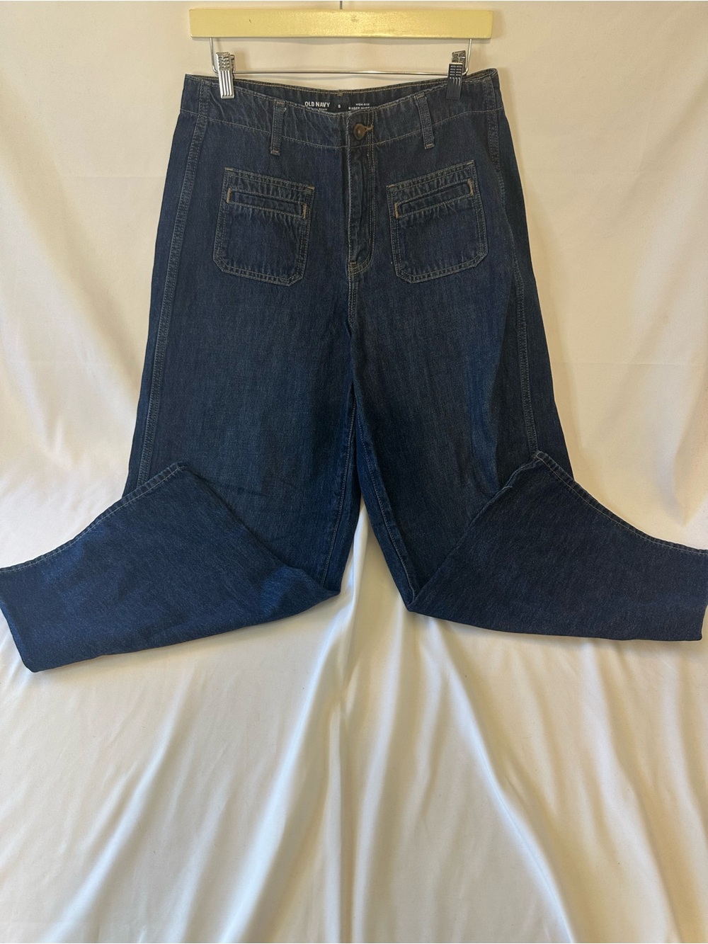 Old Navy Dark Indigo Wide-Leg Patch Pocket Jeans